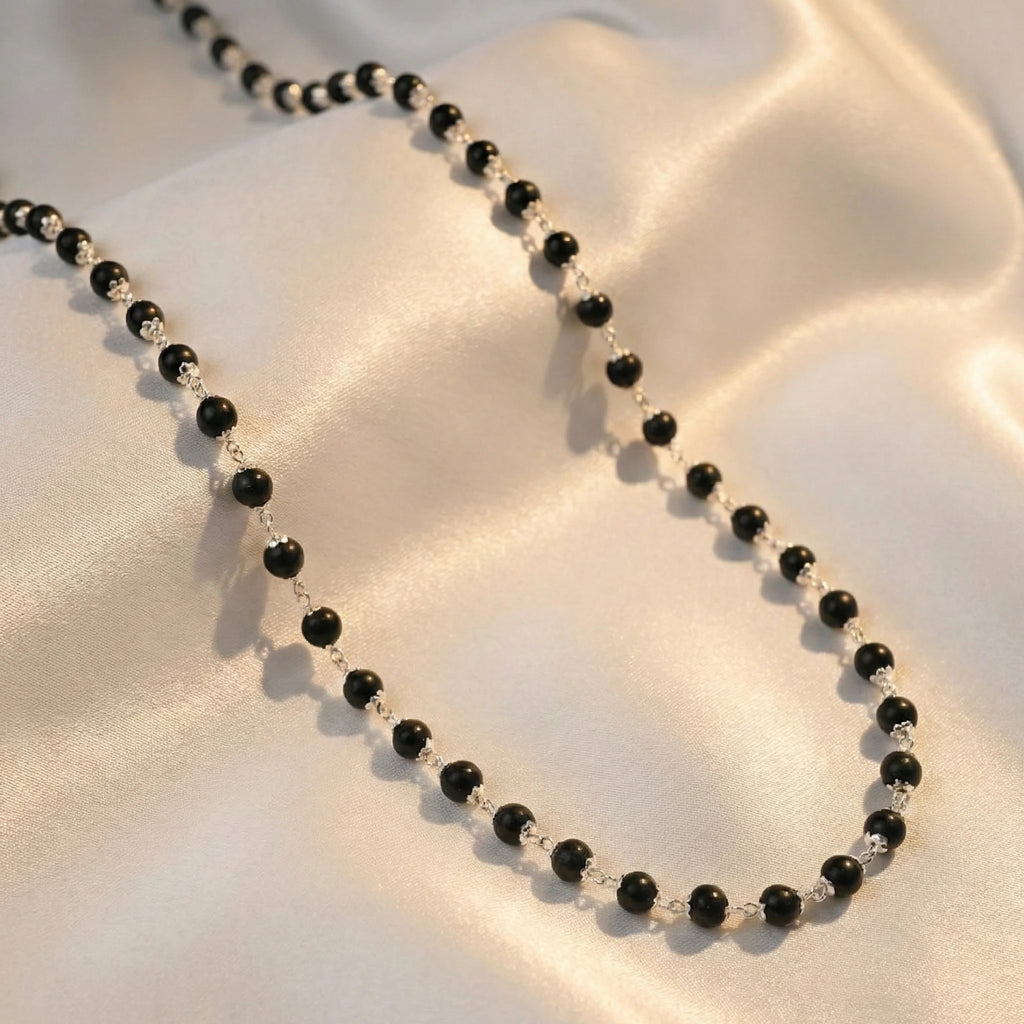 Natural Karungali Silver Capped Malai