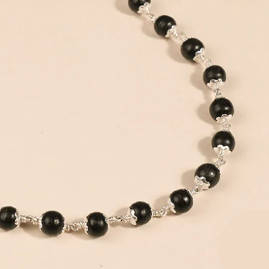 Natural Karungali Silver Capped Malai