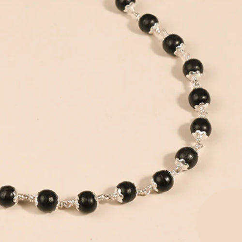 Natural Karungali Silver Capped Malai