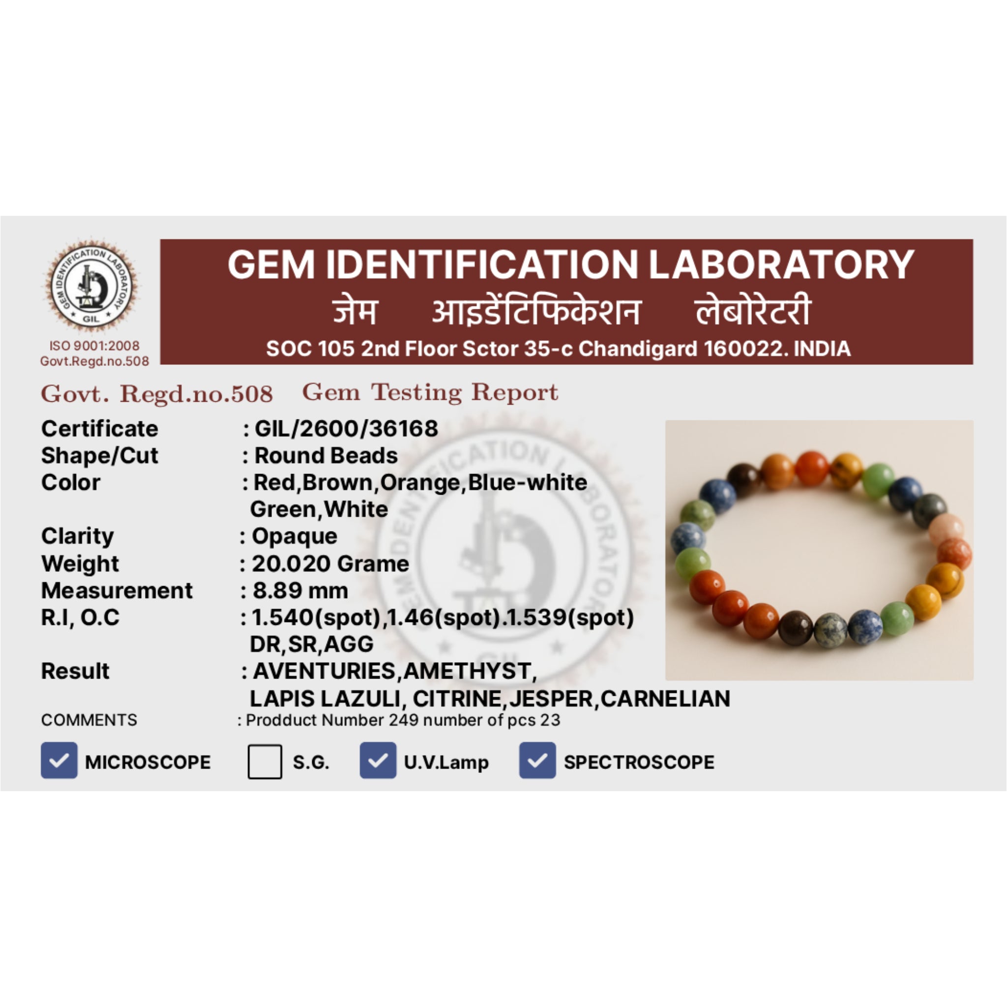 Seven chakra bracelet