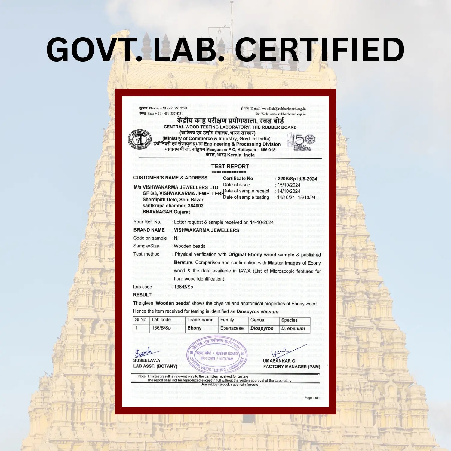 Natural Karungali Silver Capped Malai (8mm, 54 Beads)